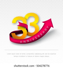 Anniversary emblems 33 anniversary template design