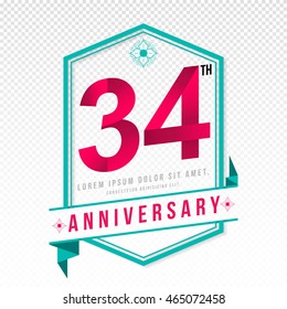 Anniversary emblems 34 anniversary template design