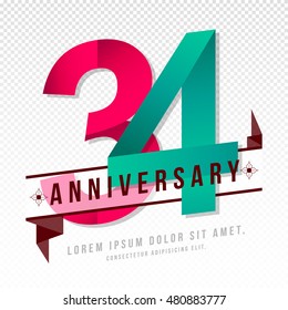 Anniversary emblems 34 anniversary template design