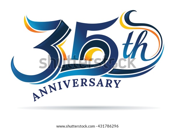 Anniversary Emblems 35 Anniversary Concept Template Stock Vector ...