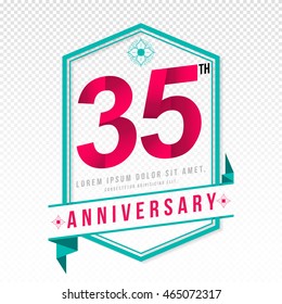Anniversary emblems 35 anniversary template design