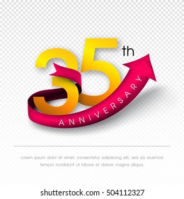 Anniversary emblems 35 anniversary template design