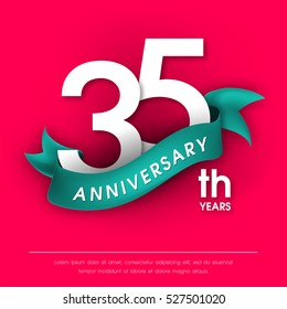 Anniversary emblems 35 anniversary template design