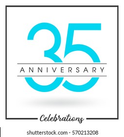 Anniversary emblems 35 anniversary template design