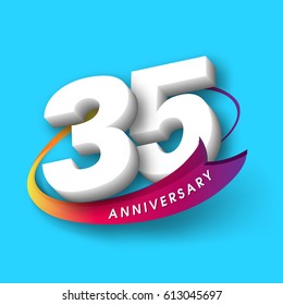 Anniversary emblems 35 anniversary template design
