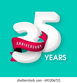 Anniversary emblems 35 anniversary template design