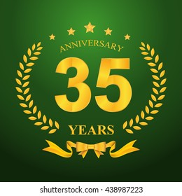 Anniversary emblems 35-anniversary template design
