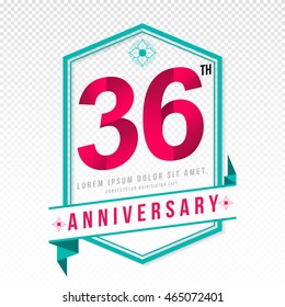 Anniversary emblems 36 anniversary template design