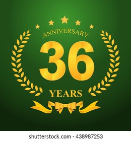 Anniversary emblems 36-anniversary template design