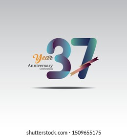 Anniversary emblems 37 in anniversary concept template design