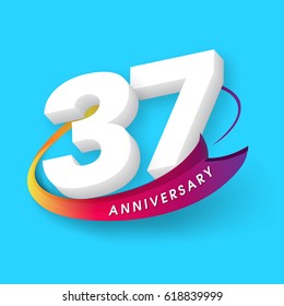 Anniversary emblems 37 anniversary template design