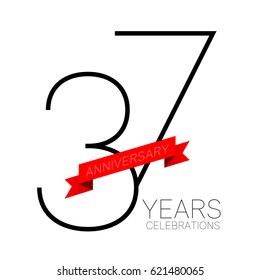 Anniversary emblems 37 anniversary template design