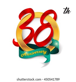 Anniversary emblems 38 anniversary template design