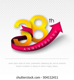 Anniversary emblems 38 anniversary template design