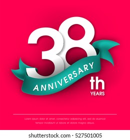Anniversary emblems 38 anniversary template design