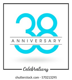 Anniversary emblems 38 anniversary template design