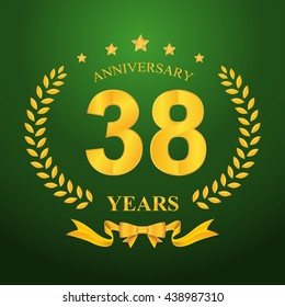 Anniversary emblems 38-anniversary template design