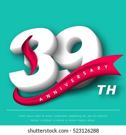 Anniversary emblems 39 anniversary template design