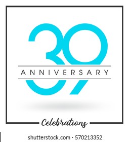 Anniversary emblems 39 anniversary template design