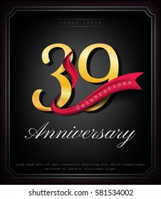 Anniversary emblems 39 anniversary template design