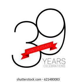 Anniversary emblems 39 anniversary template design