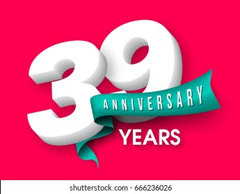 Anniversary emblems 39 anniversary template design