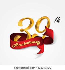 Anniversary emblems 39-anniversary template design