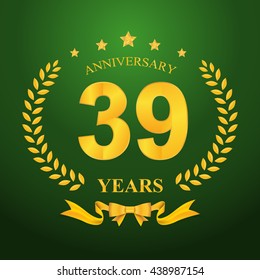 Anniversary emblems 39-anniversary template design