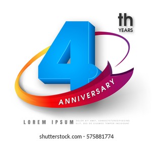 Anniversary emblems 4 anniversary template design