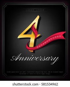 Anniversary emblems 4 anniversary template design