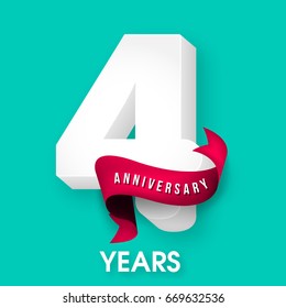 Anniversary emblems 4 anniversary template design