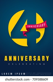 Anniversary emblems 4 anniversary template design. Creative design for your greetings card, flyers, invitation, posters, brochure, banners, calendar