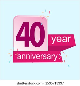 Anniversary emblems 40 anniversary template design. Creative design for your greetings card, flyers, invitation, posters, brochure, banners, calendar