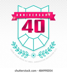 Anniversary emblems 40 anniversary template design