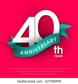 Anniversary emblems 40 anniversary template design