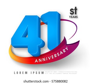 Anniversary emblems 41 anniversary template design