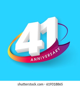 Anniversary emblems 41 anniversary template design