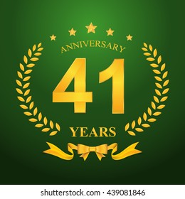 Anniversary emblems 41-anniversary template design