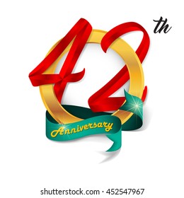 Anniversary emblems 42 anniversary template design