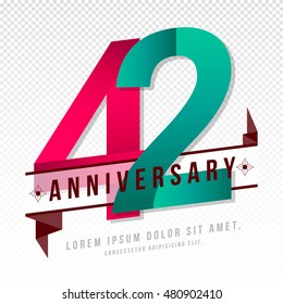 Anniversary emblems 42 anniversary template design
