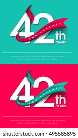 Anniversary emblems 42 anniversary template design