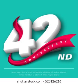 Anniversary emblems 42 anniversary template design