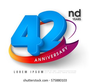 Anniversary emblems 42 anniversary template design