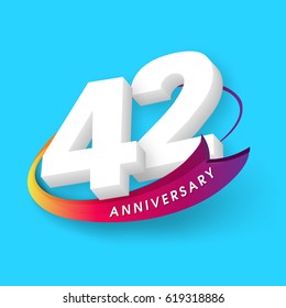Anniversary emblems 42 anniversary template design