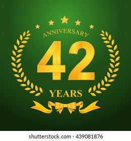 Anniversary emblems 42-anniversary template design