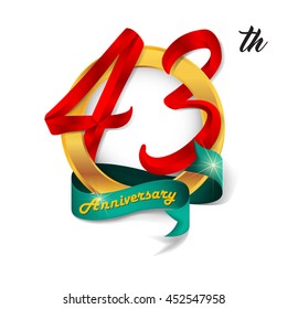 Anniversary emblems 43 anniversary template design