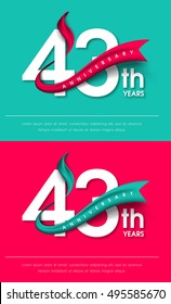 Anniversary emblems 43 anniversary template design