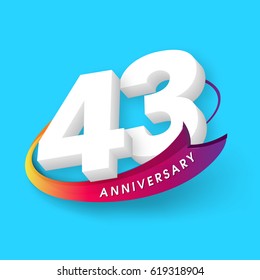 Anniversary emblems 43 anniversary template design