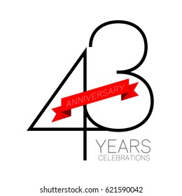 Anniversary emblems 43 anniversary template design