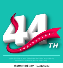Anniversary emblems 44 anniversary template design
